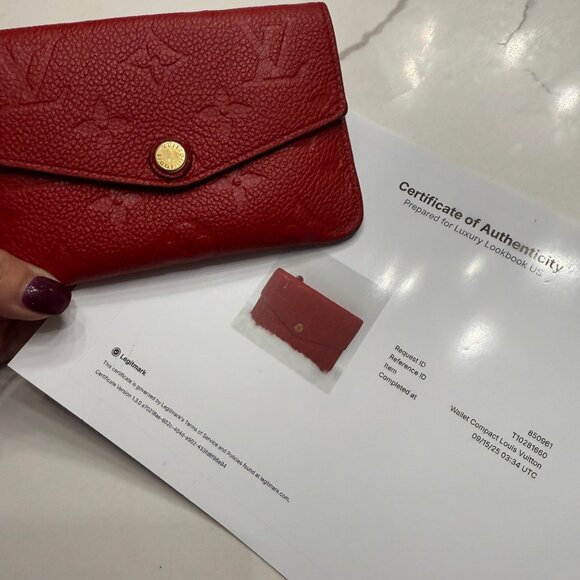 LOUIS VUITTON Empreinte Pochette Clé Wallet with Flap Coin key holder in RED - Picture 4 of 9